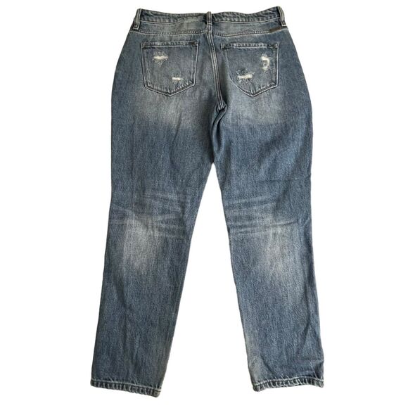 KanCan Womens Medium Wash Mid Rise‎ Distressed Straight Leg Jeans 9/28 - Picture 3 of 8